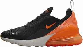 Nike Air Max 270 Big Kids' Shoes (943345-037, Black/Bright Crimson/Phantom/Total Orange) Size 4
