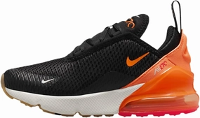 Nike Air Max 270 Little Kids' Shoe (AO2372-037, Black/Bright Crimson/Phantom/Total Orange) Size 13