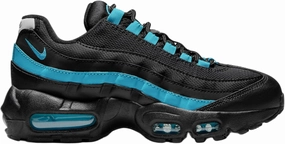 Nike Air Max 95 Grade School Running Shoes (Black/Baltic Blue/Black/Pearl Grey) (II4053-010, Black/Blue/Grey)
