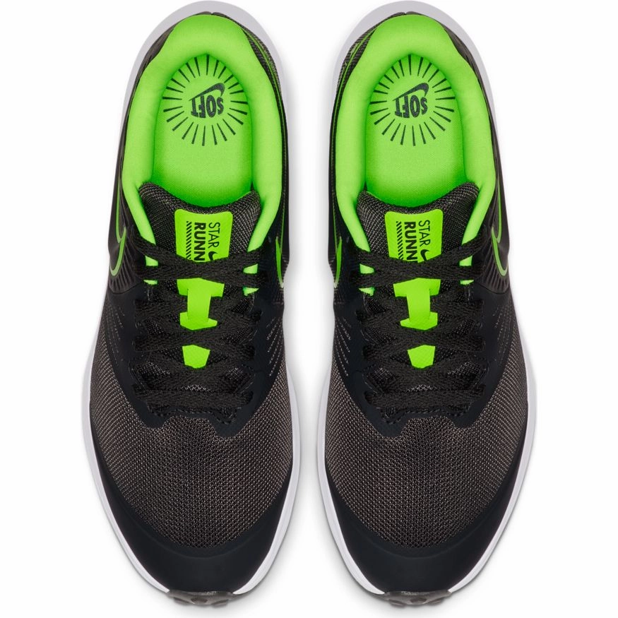 Nike Anthracite/Electric Green/Black Star Runner 2 Youth Sneaker