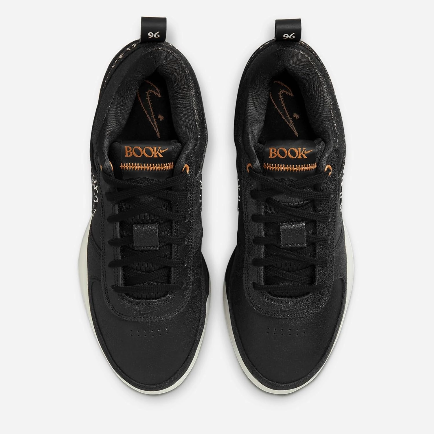 Nike Book 1 Basketball Shoes (FJ4249-003, Black/White/Clay Orange/Black)
