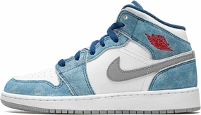 Nike boys Air Jordan 1 Retro High OG GS Basketball Shoe, French Blue/Fire Red-white, 4.5 Big Kid