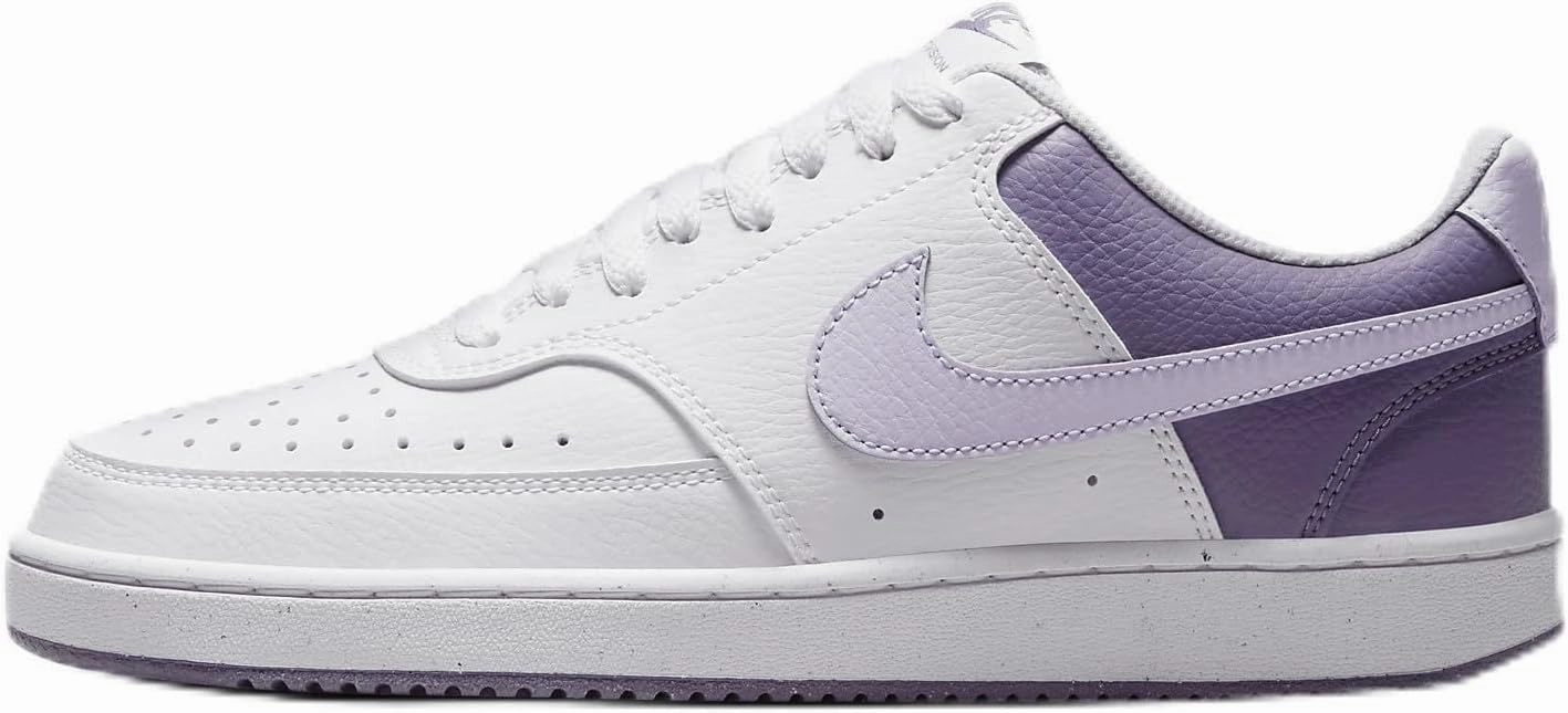 Nike Court Vision Low Women's Shoes (HF4989-100, White/Lilac Bloom/Daybreak) Size 10