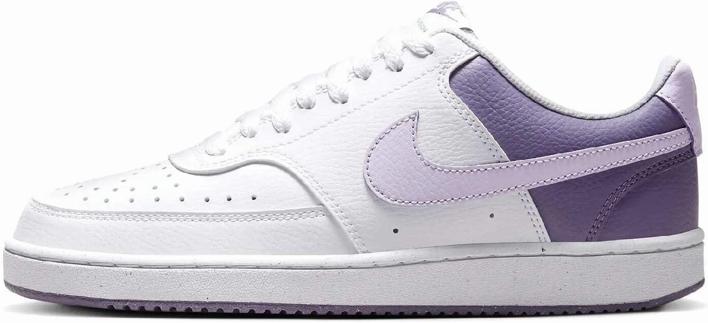 Nike Court Vision Low Women's Shoes (HF4989-100, White/Lilac Bloom/Daybreak) Size 7.5