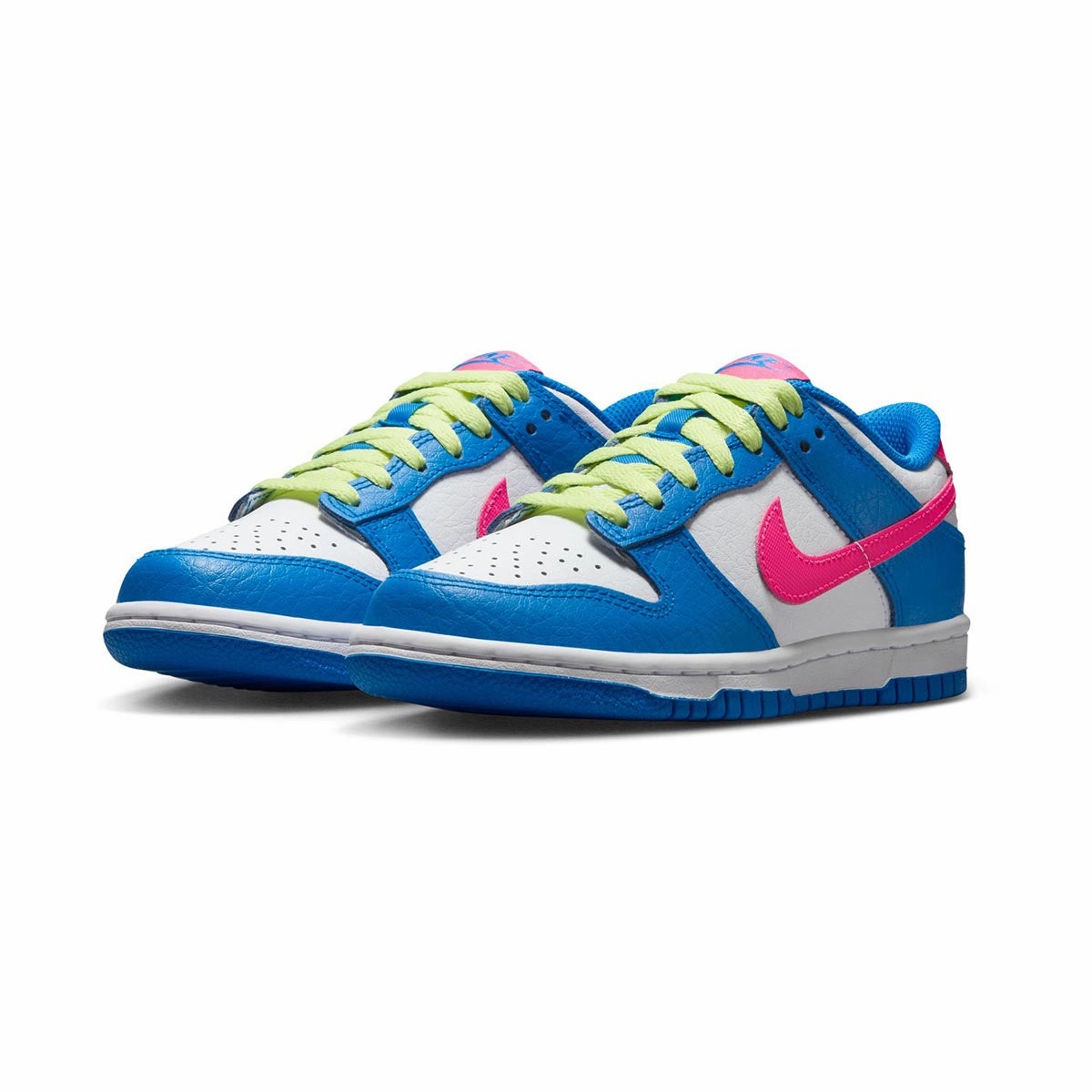 Nike Dunk Low 'Blue White Light Lemon Twist Hyper Pink' Big Kids' Shoes