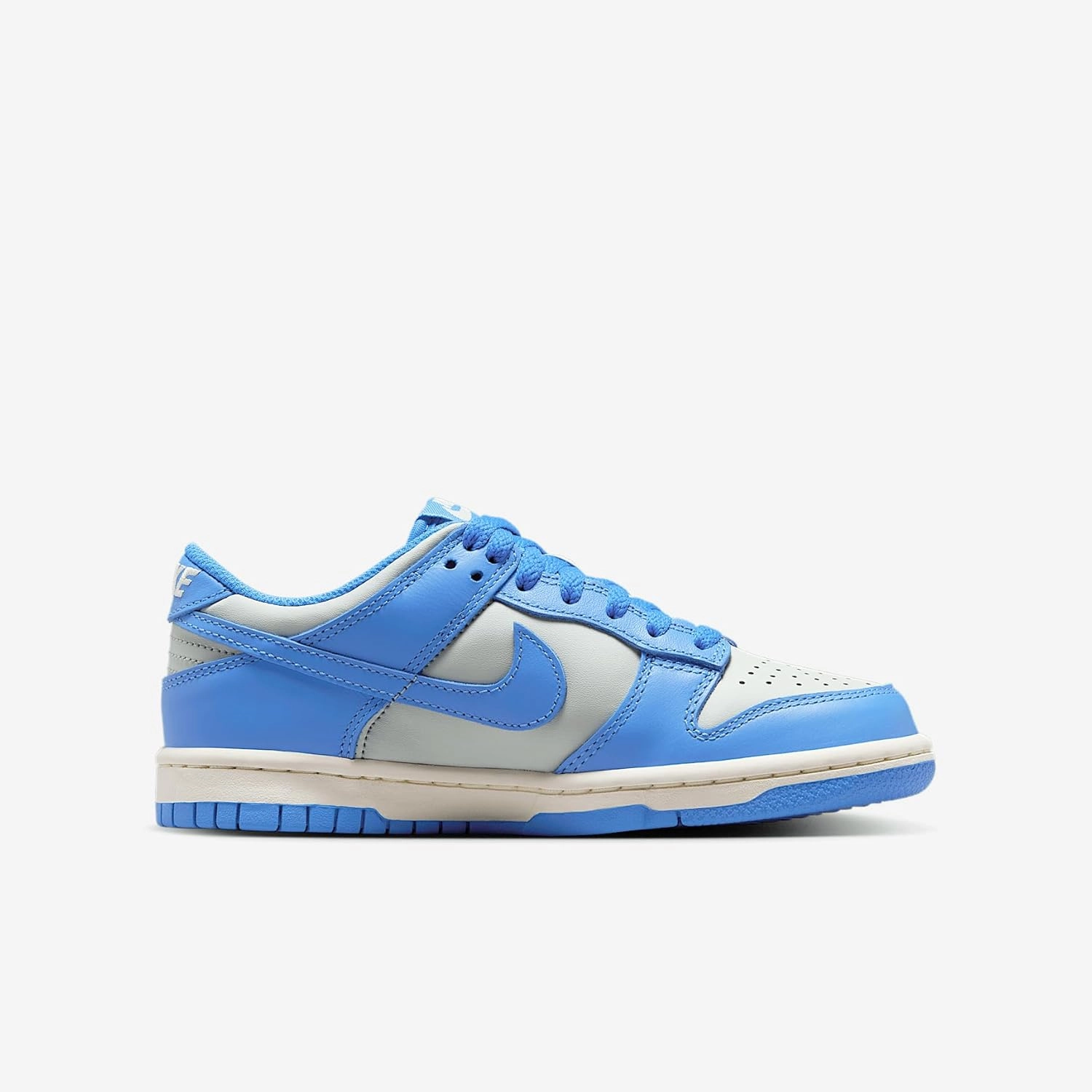 Nike Dunk Low Big Kids' Shoes (FB9109-004, Light Silver/Sail/Light Photo Blue)