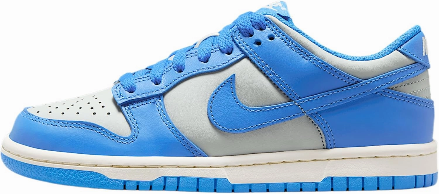 Nike Dunk Low Big Kids' Shoes (FB9109-004, Light Silver/Sail/Light Photo Blue)