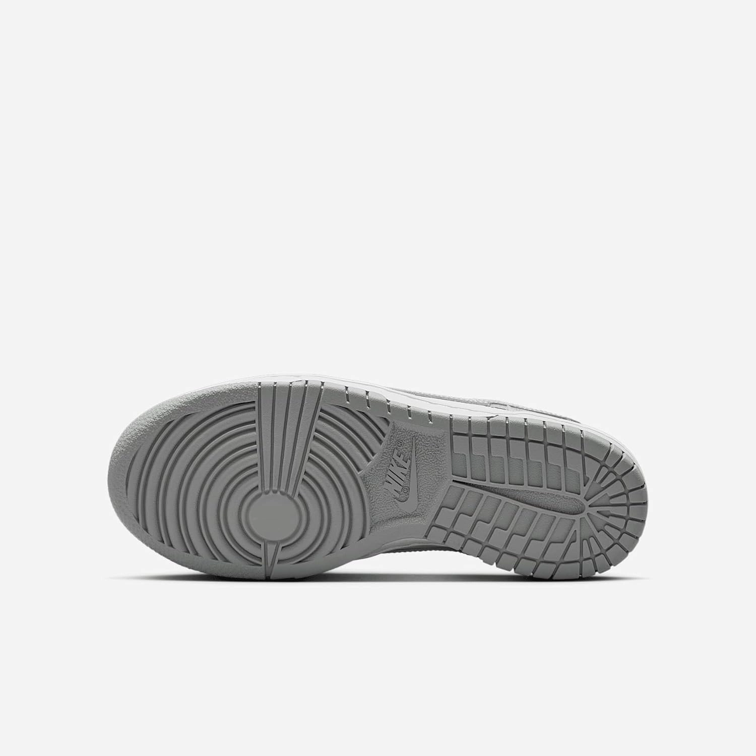 Nike Dunk Low Big Kids' Shoes (FB9109-123, White/White/Light Smoke Grey)