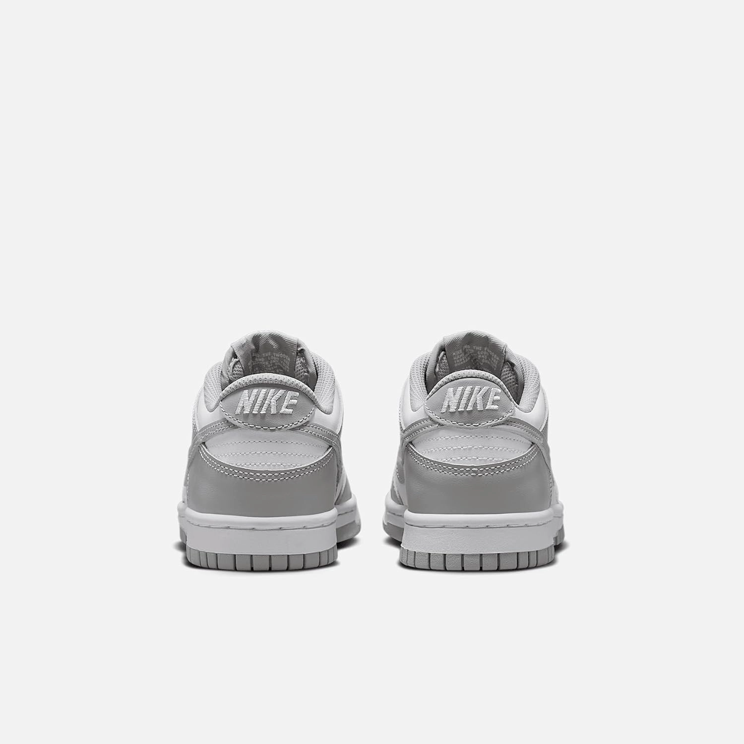 Nike Dunk Low Big Kids' Shoes (FB9109-123, White/White/Light Smoke Grey)