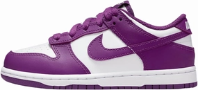 Nike Dunk Low Little Kids' Shoes (FB9108-110, White/White/Viotech) Size 11