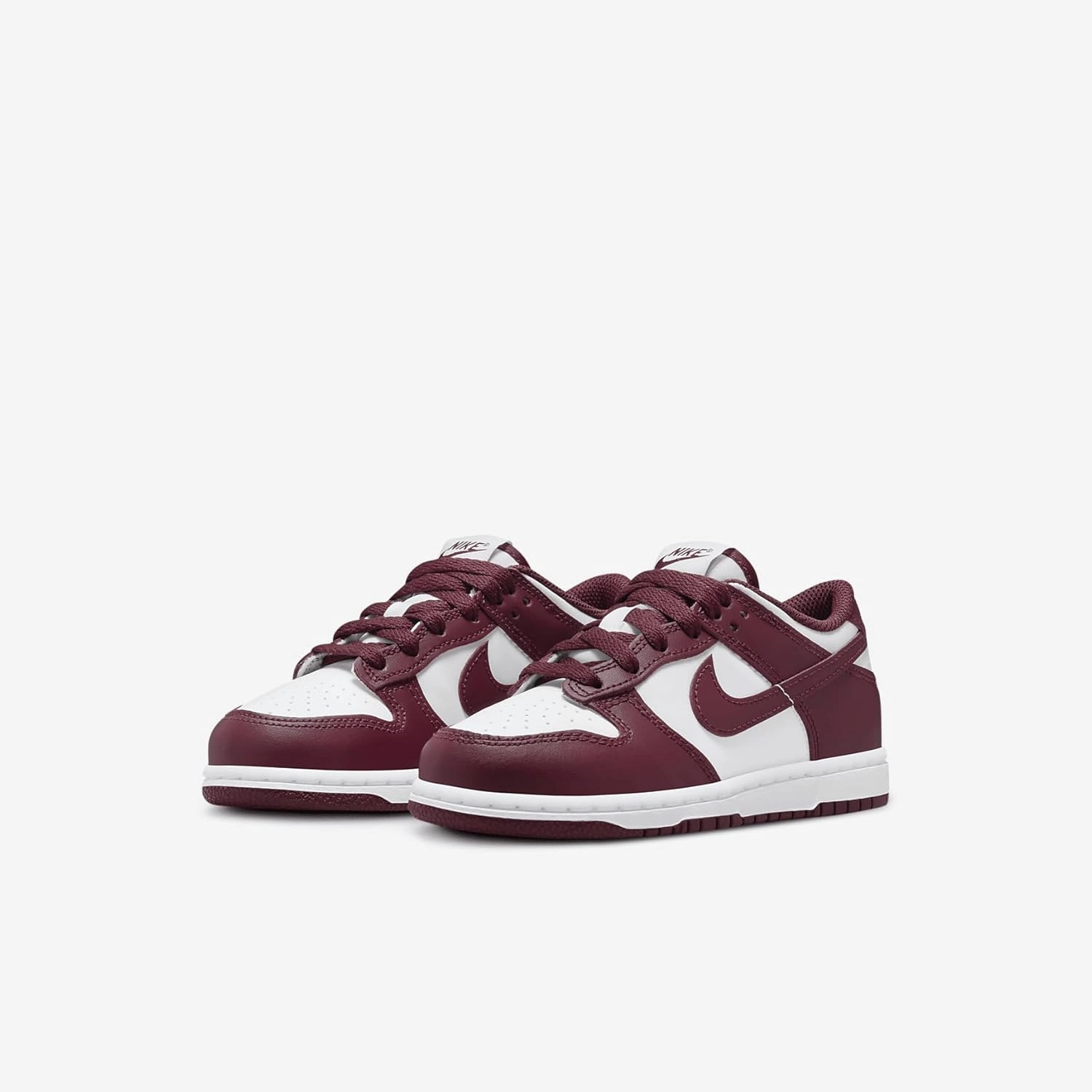 Nike Dunk Low Little Kids' Shoes (FB9108-115, White/Gym Red/Redwood)