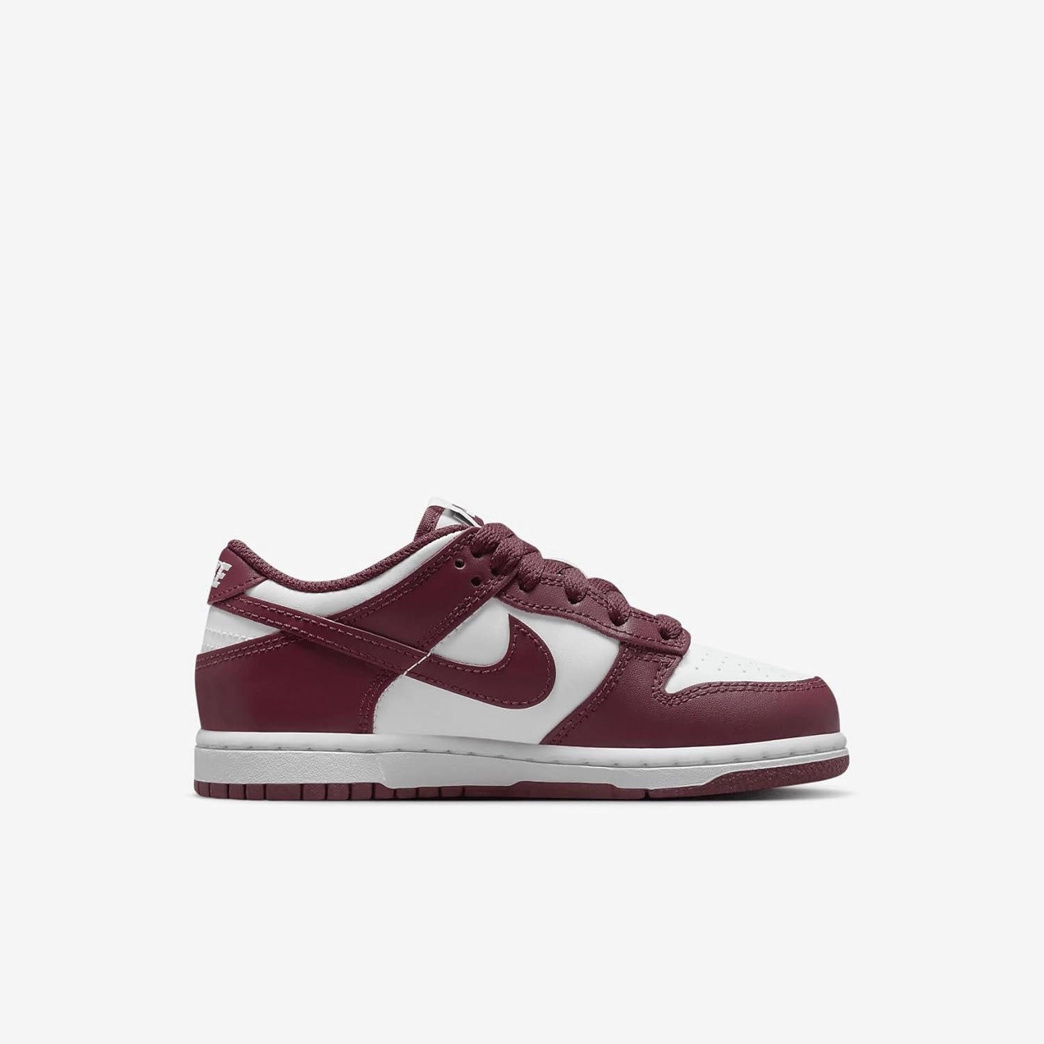 Nike Dunk Low Little Kids' Shoes (FB9108-115, White/Gym Red/Redwood)