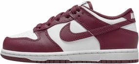 Nike Dunk Low Little Kids' Shoes (FB9108-115, White/Gym Red/Redwood)