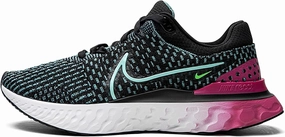 Nike Infinity React 3 DD3024-003 Black/Pink Prime/Washed Teal/Dynamic Turquoise Women's Running Sneakers 7 US