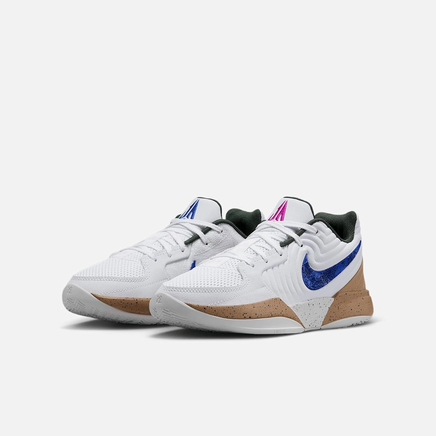 Nike Ja 2 'Big Kids' Basketball Shoes (FV5633-101, White/Hemp/Vintage Green/Astronomy Blue)