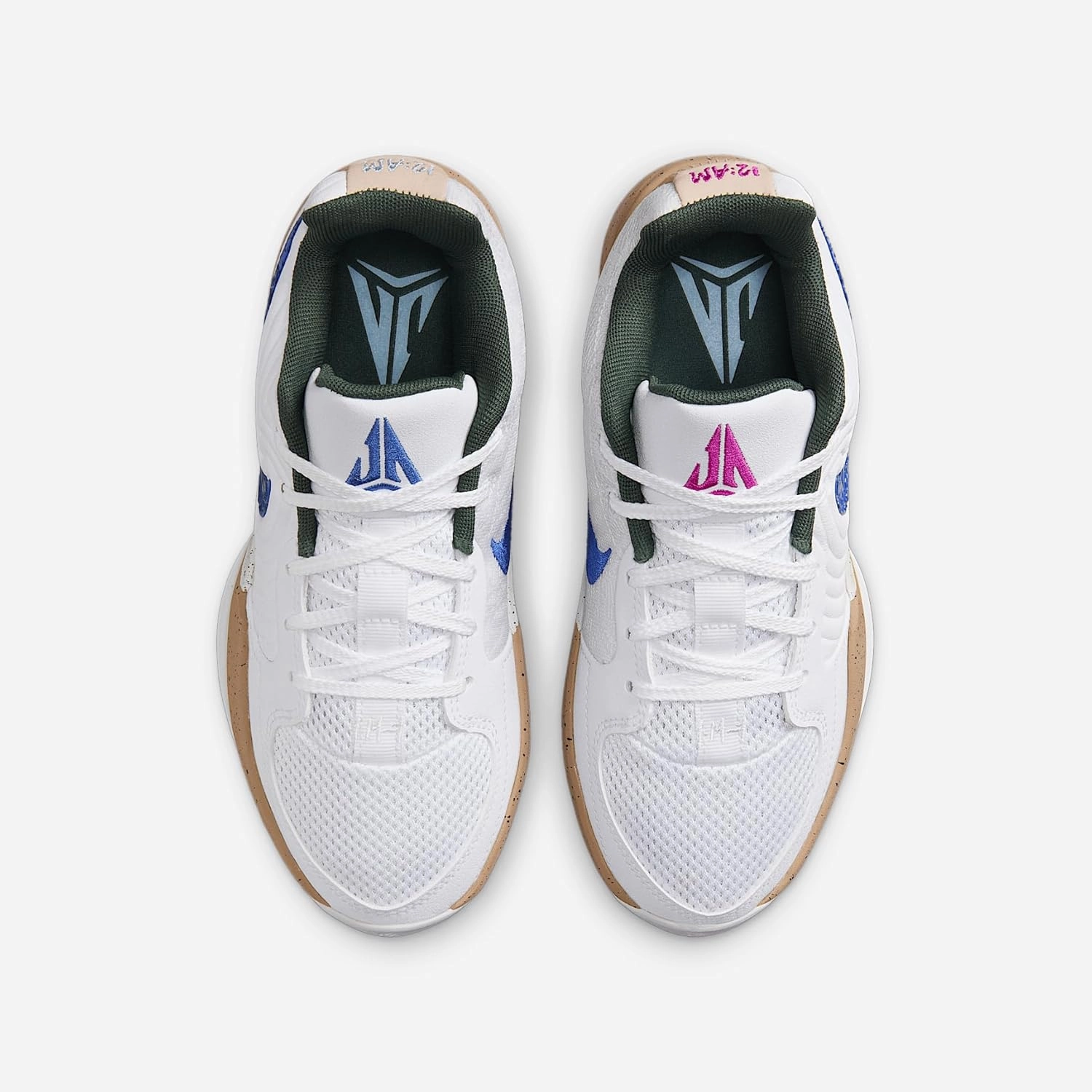 Nike Ja 2 'Big Kids' Basketball Shoes (FV5633-101, White/Hemp/Vintage Green/Astronomy Blue)