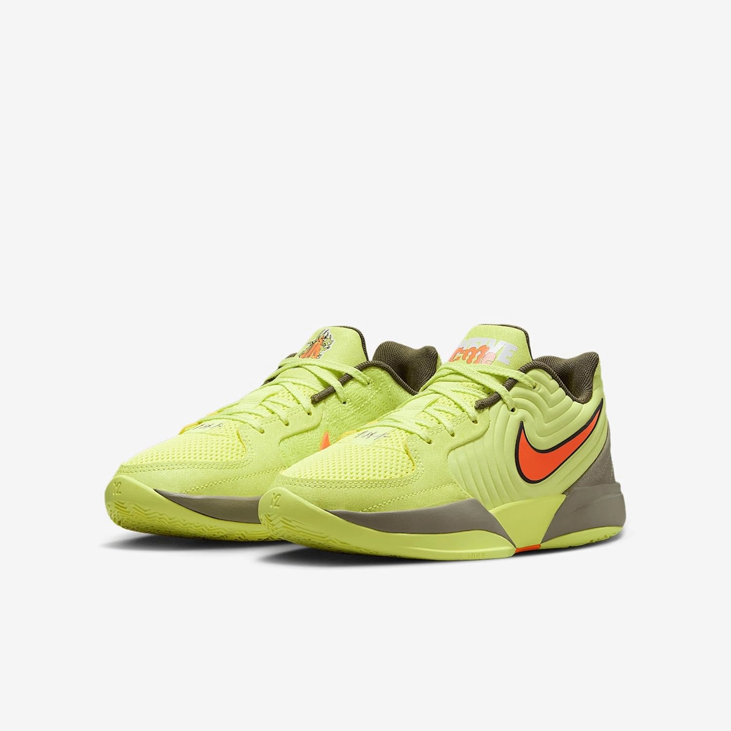 Nike Ja 2 'Big Kids' Basketball Shoes (FV5633-700, Light Lemon Twist/Light Army/Cargo Khaki/Total Orange)