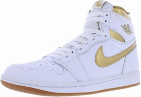 Nike Jordan 1 Retro Hi OG Women's Shoes (FD2596-107, White/Metallic Gold/Gum Light Brown)