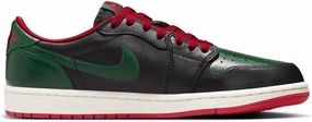 NIKE Jordan Women's 1 Retro Low OG Black/Gorge Green-Varsity Red (CZ0775 036) - 12
