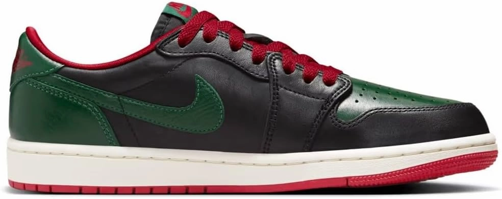 NIKE Jordan Women's 1 Retro Low OG Black/Gorge Green-Varsity Red (CZ0775 036) - 12