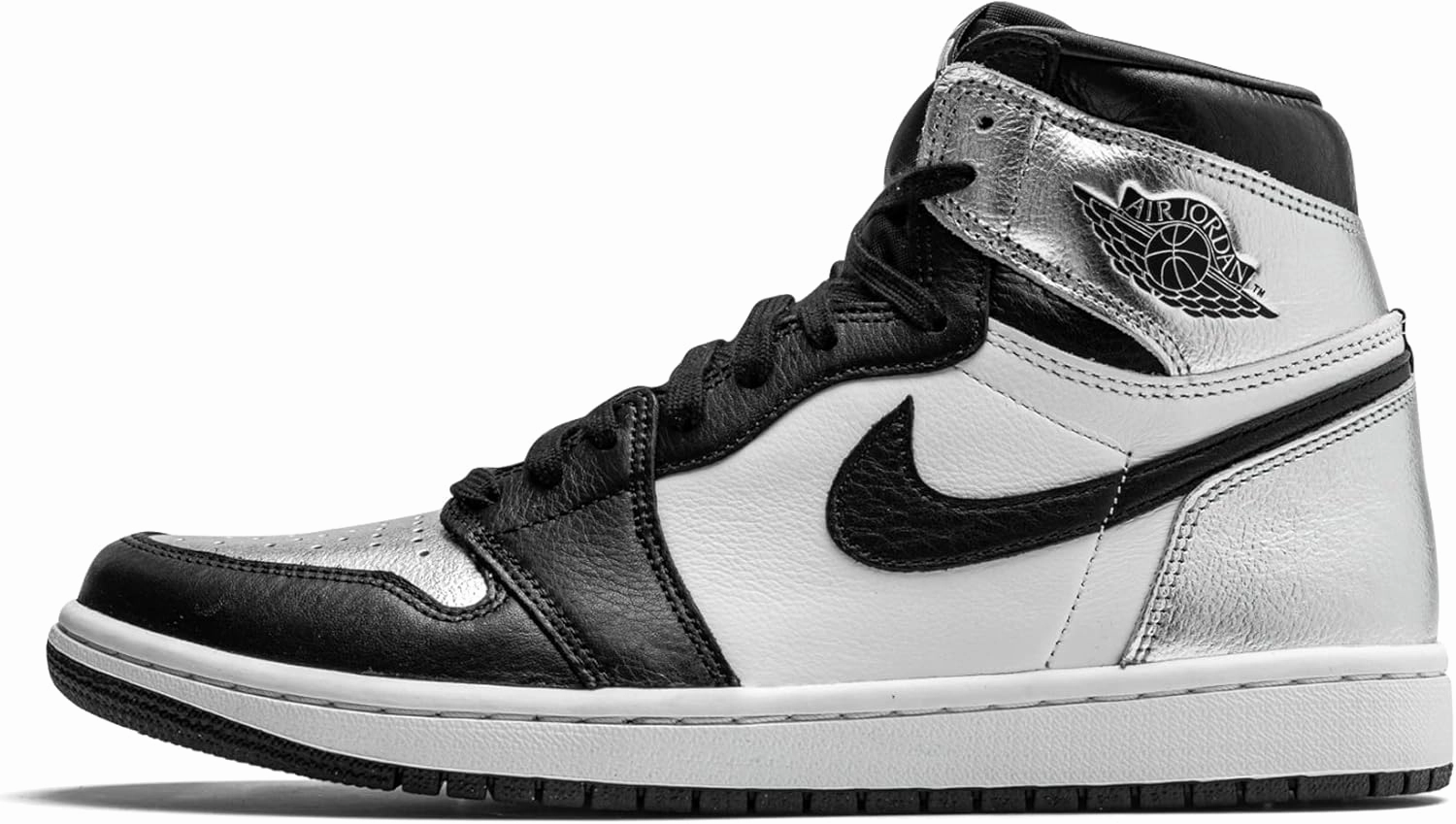 NIKE Jordan Womens Air 1 Retro High OG WMNS CD0461 001 Silver Toe - Size 15.5W