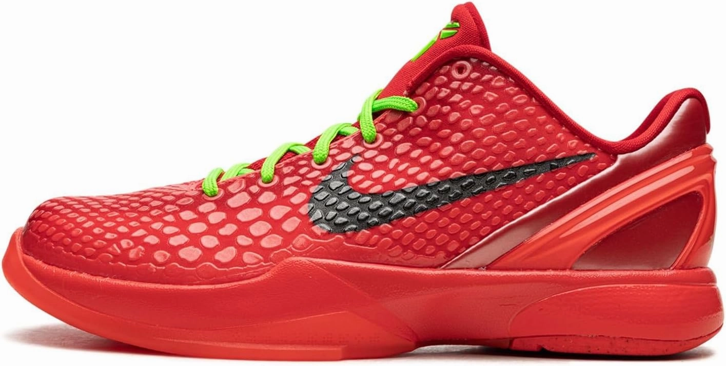 Nike Kobe 6 Reverse Grinch Grade School Size 6Y Bright Crimson/Black-Electric Green (FV9676-600)