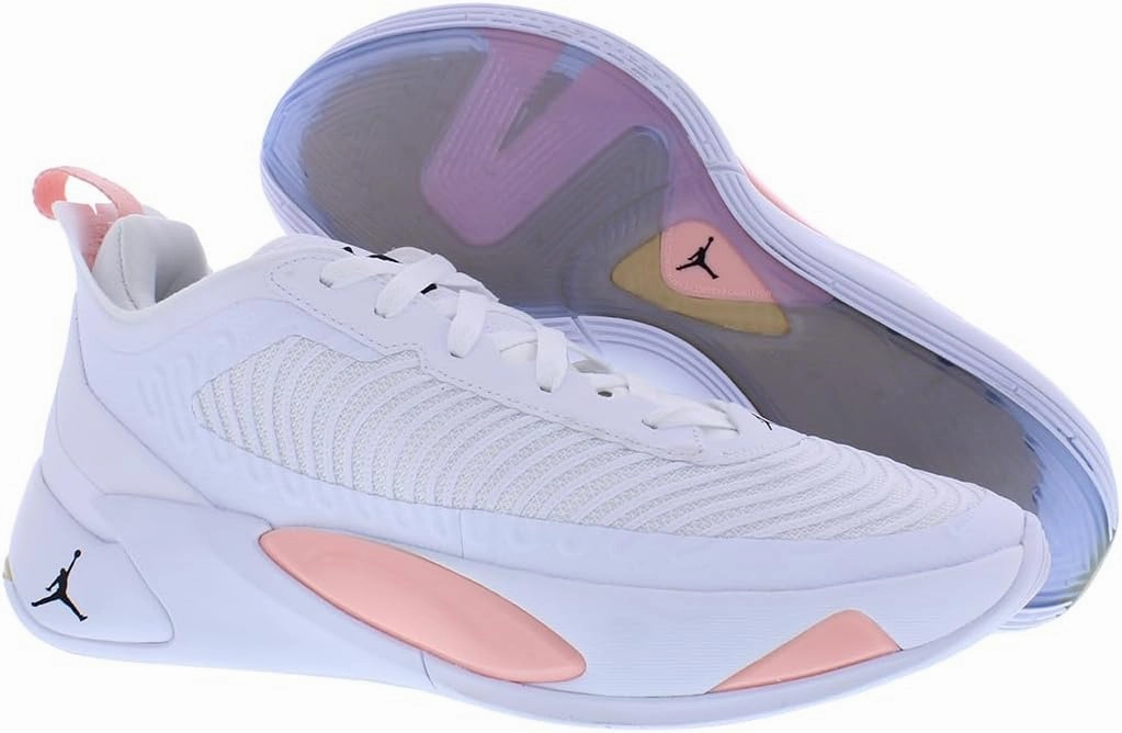 NIKE Men's Basketball Shoes, Bleached Coral Black White, 9