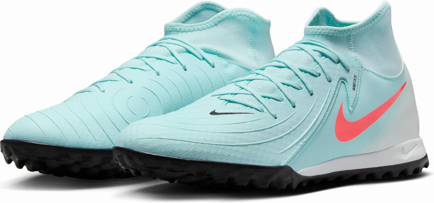 Nike Phantom Luna 2 Academy TF High-Top Soccer Shoes (FJ2566-300, Mint/Off Noir/Atomic Red)