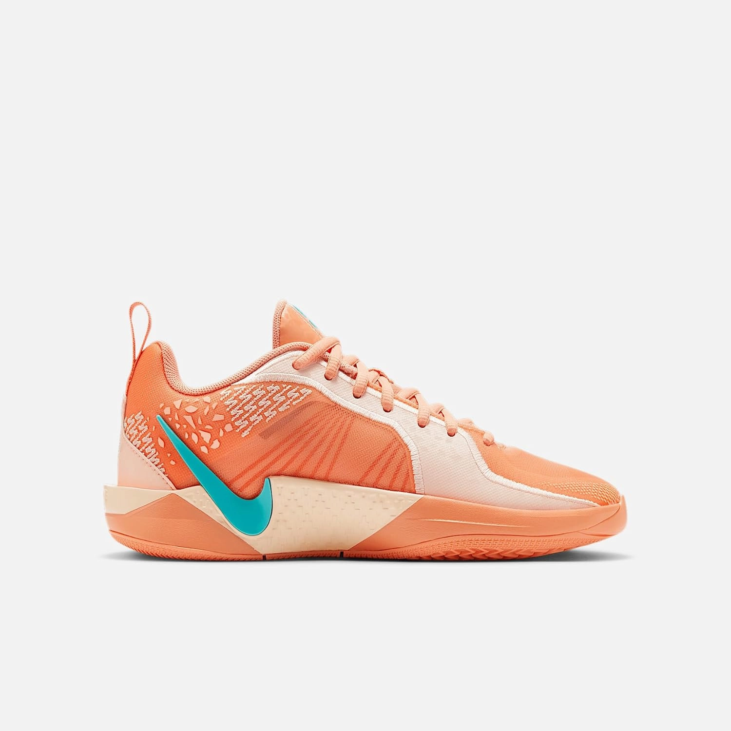 Nike Sabrina 2 Big Kids' Basketball Shoes (FQ7376-801, Apricot Agate/Washed Coral/Washed Teal/Light Bone)
