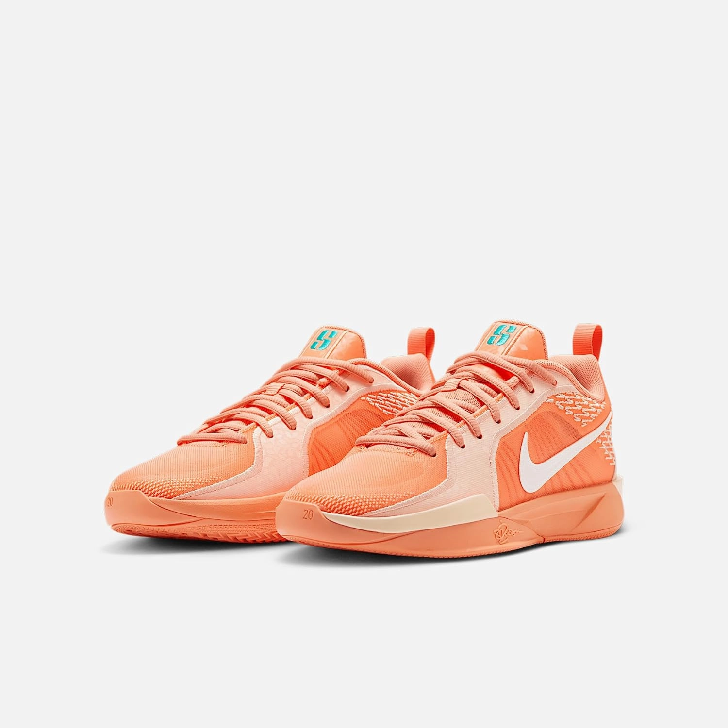 Nike Sabrina 2 Big Kids' Basketball Shoes (FQ7376-801, Apricot Agate/Washed Coral/Washed Teal/Light Bone)