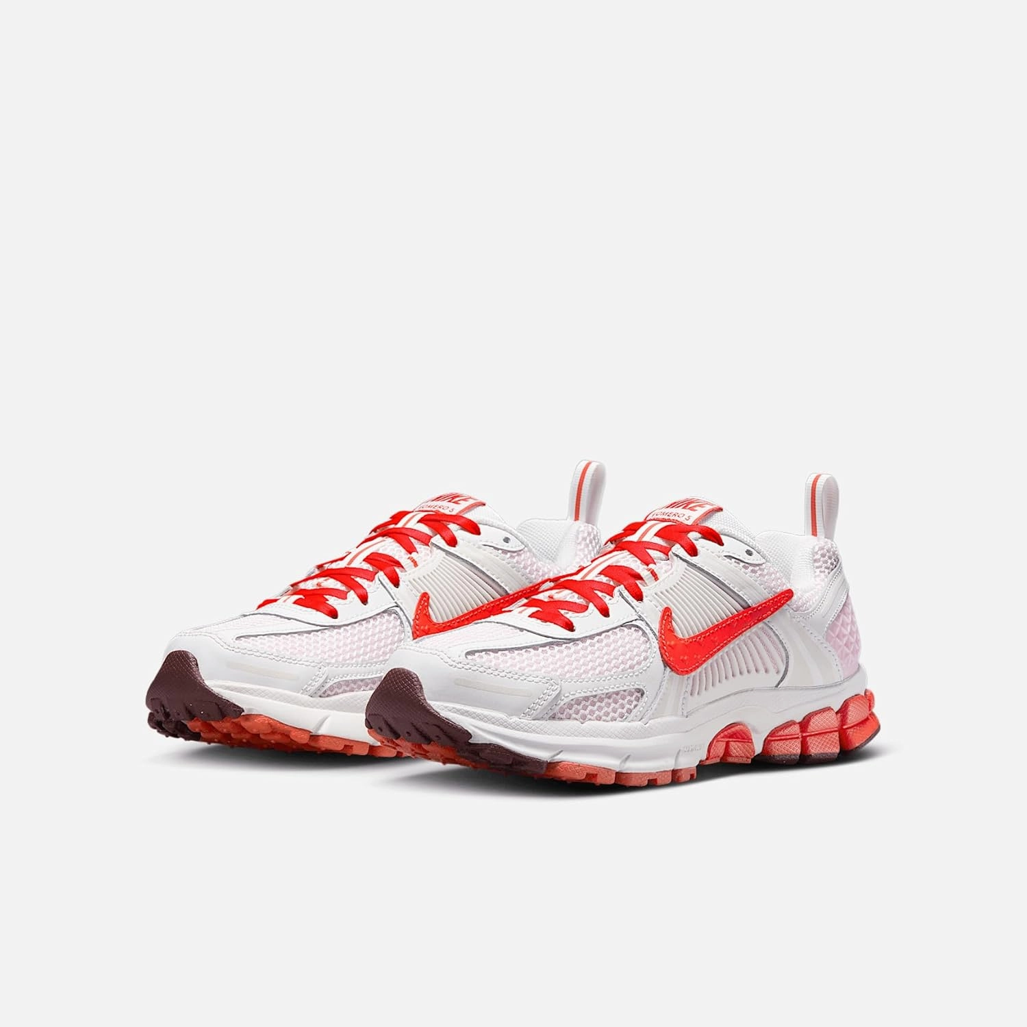 Nike Vomero 5 Big Kids' Shoes (HV5171-121, Summit White/Pink Foam/Dark Team Red/Light Crimson)