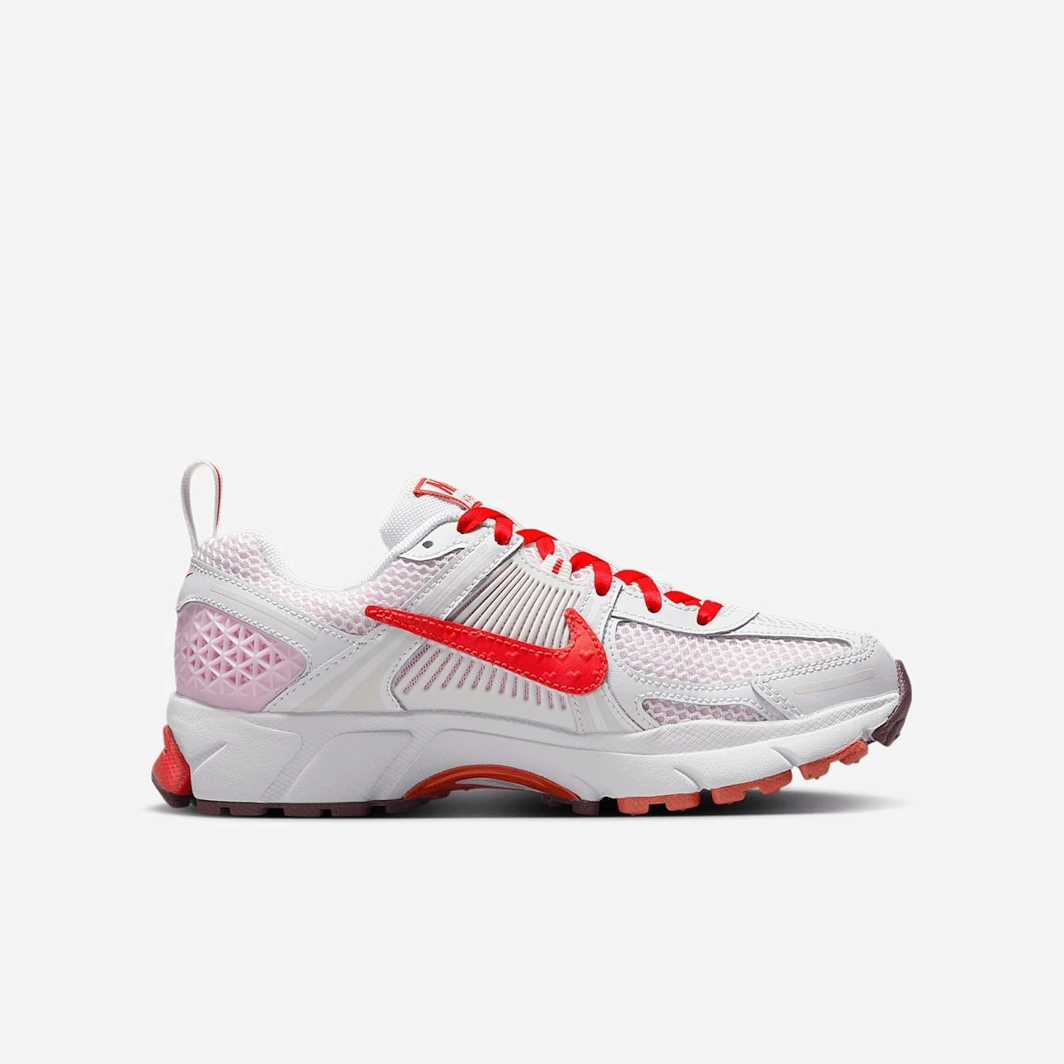 Nike Vomero 5 Big Kids' Shoes (HV5171-121, Summit White/Pink Foam/Dark Team Red/Light Crimson)