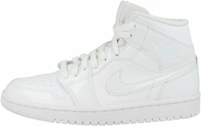 Nike WMNS Air Jordan 1 Mid Womens Sneakers BQ6472-100, White/White-White, Size US 6.5