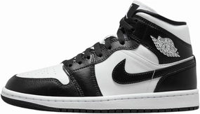 NIKE Women's Air Jordan 1 Sneaker, White Black Panda Mid, 7