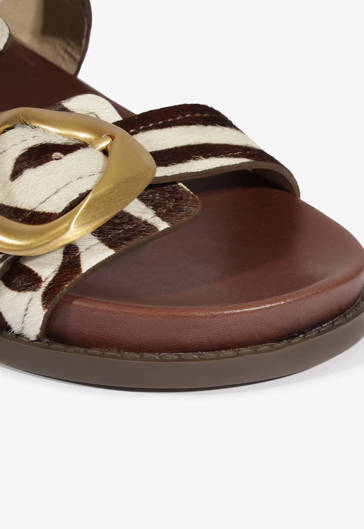 Olga Animal Print Leather Sporty Sandal