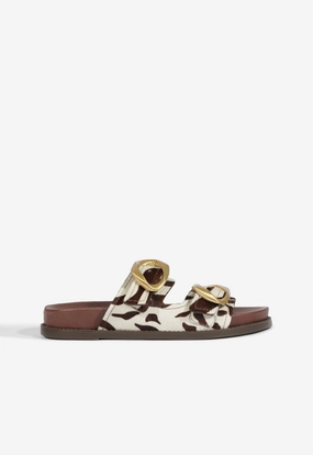 Olga Animal Print Leather Sporty Sandal