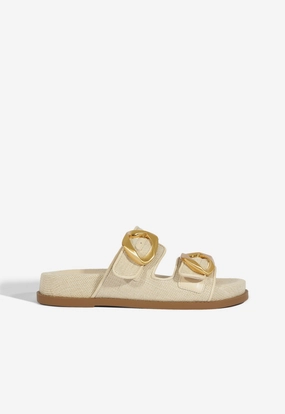 Olga Beige Linen Sporty Sandal