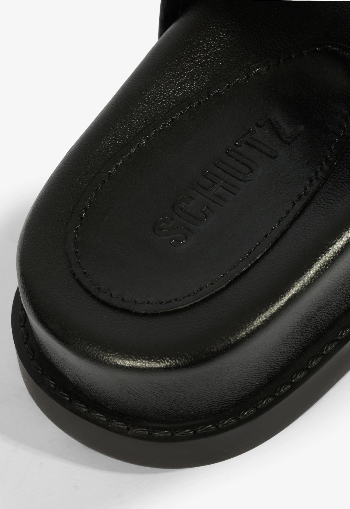 Olga Black Leather Sporty Sandal