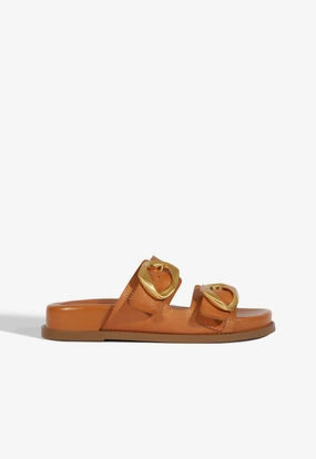 Olga Brown Leather Sporty Sandal