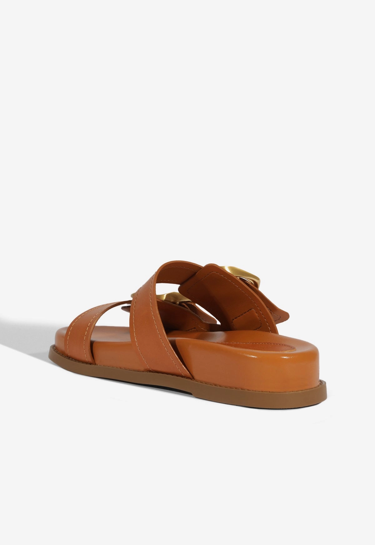 Olga Brown Leather Sporty Sandal