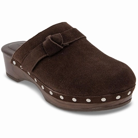Olive Womens Suede Mule Mule Sandals