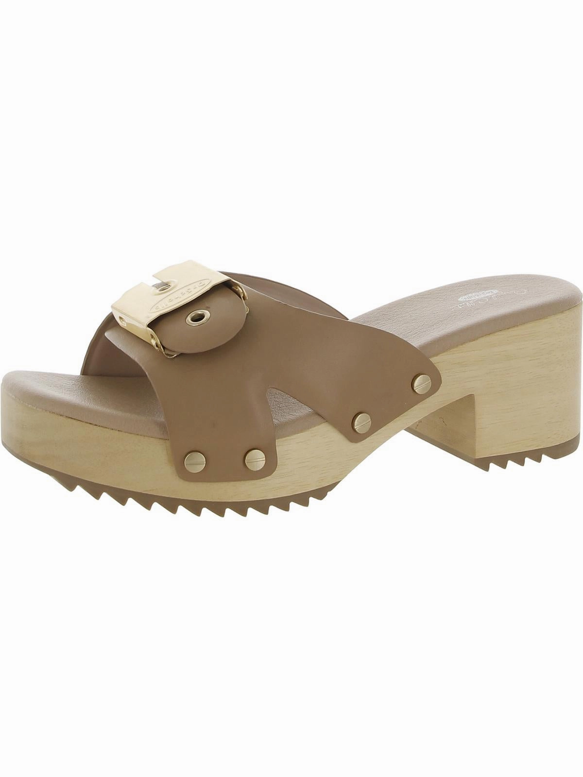 Original Max Womens Leather Open Toe Heels