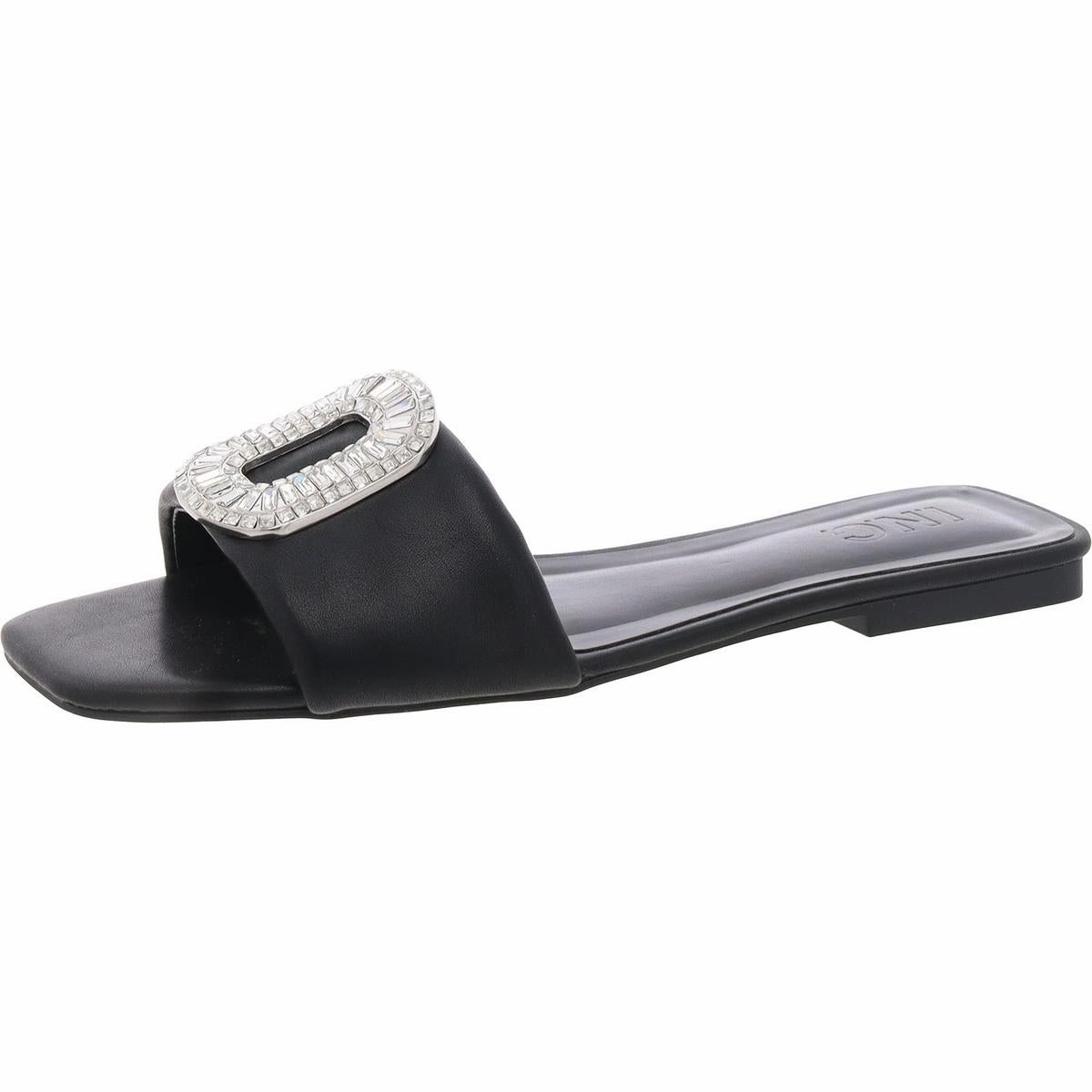 Paden Womens Embellished Manmade Slide Sandals