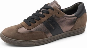 Paul Green Women's 5350-005 Raw Leather Trainers Black, Brown 11x, 8.5 US