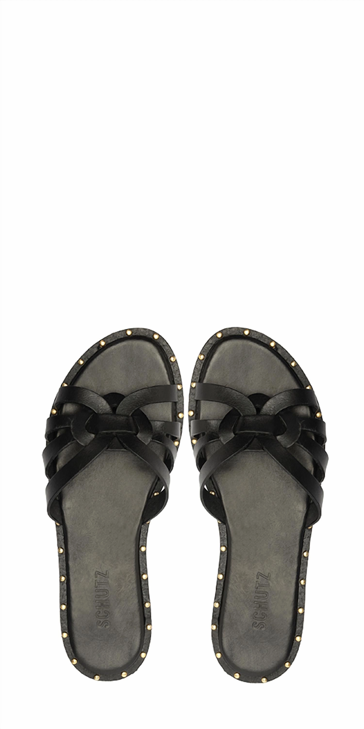 Phoenix Leather Sandal In Black