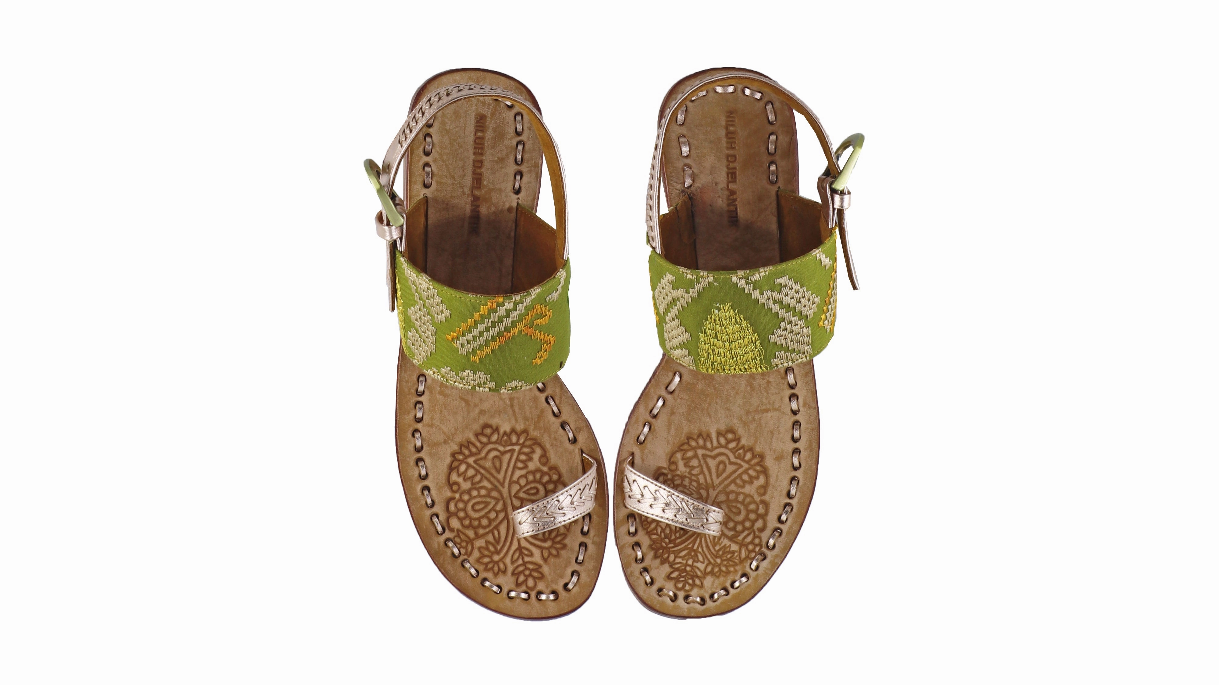 Prana 20mm Flat - Rose Gold & Olive Songket