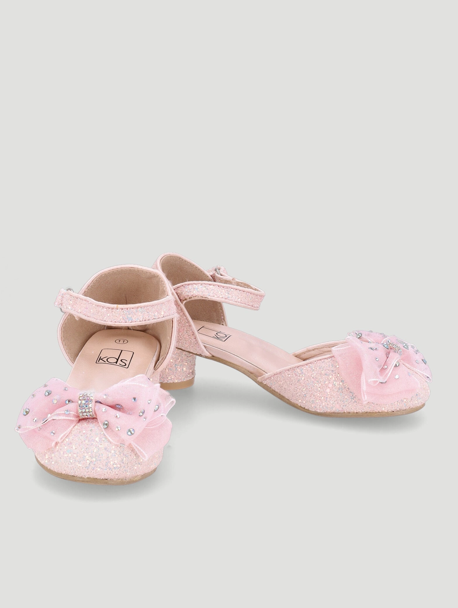 Pre-Girls Bow Glitter Heel - Pink