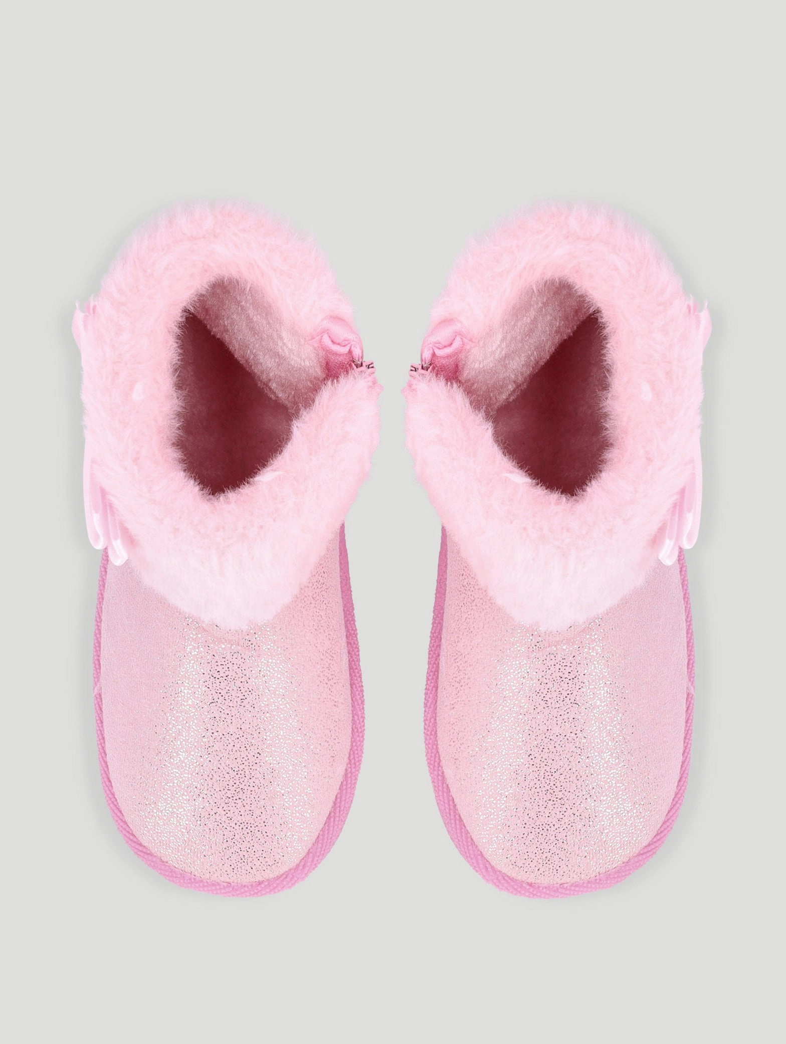 Pre-Girls Bow Trim Boot Slipper - Pink