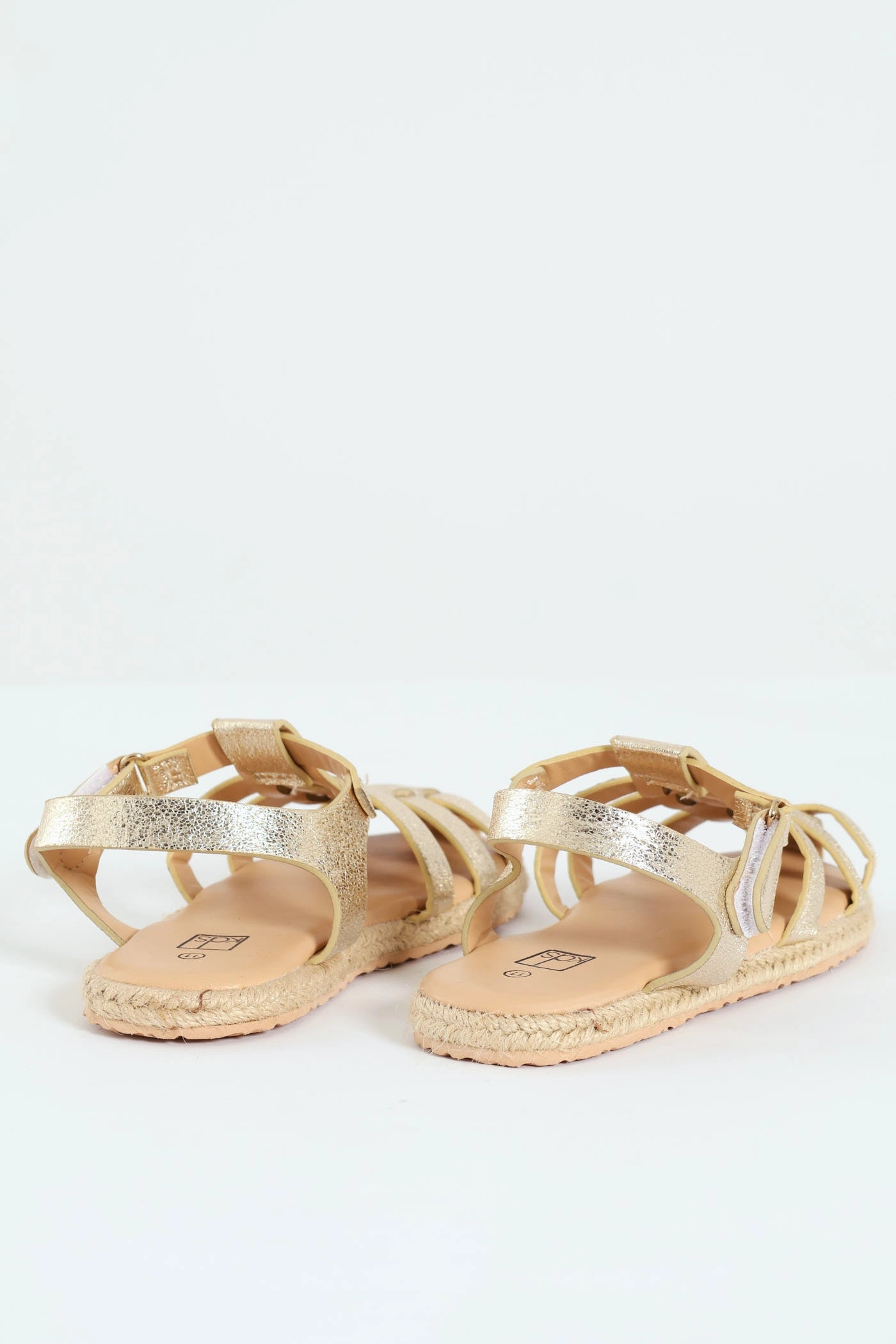 Pre-Girls Caged Espadrille Sandal - Gold