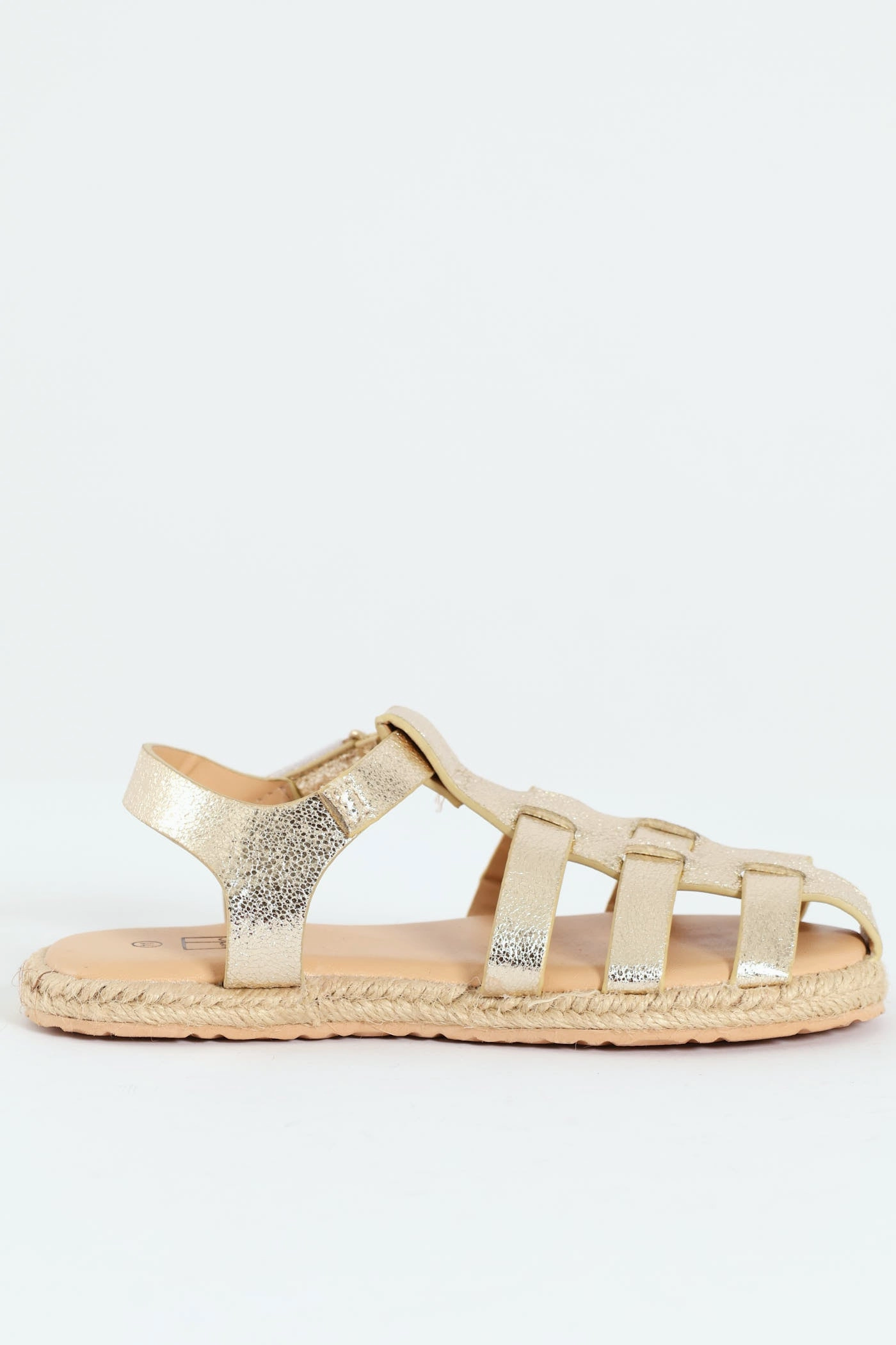 Pre-Girls Caged Espadrille Sandal - Gold